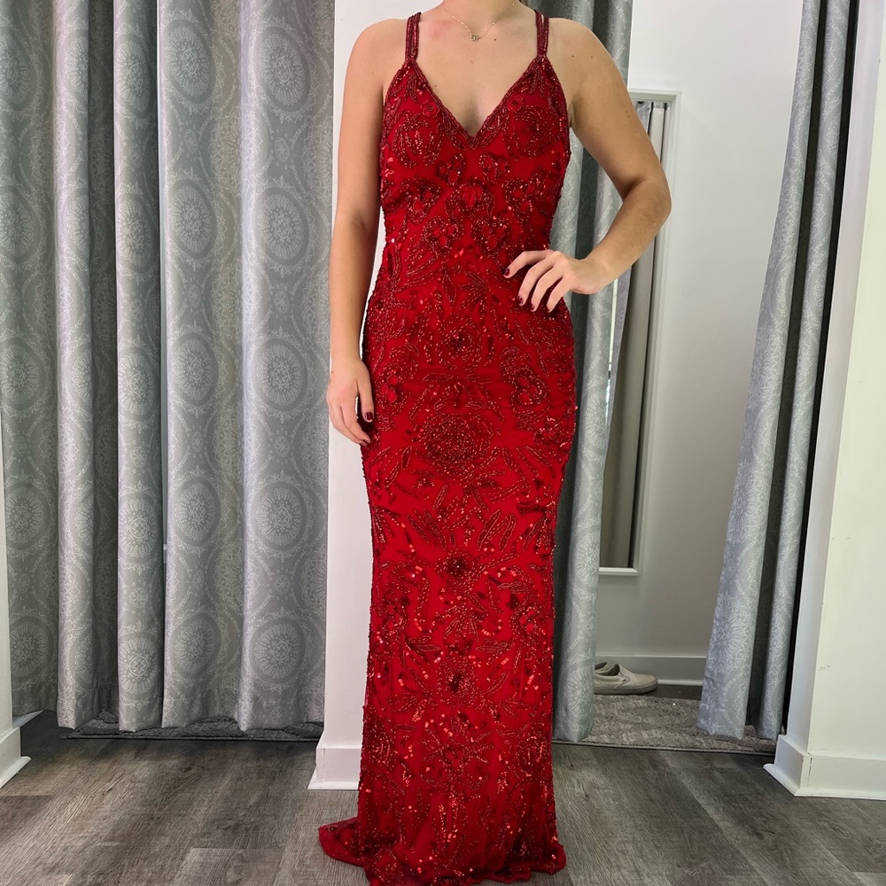 Sherri Hill Red Sequins Gown